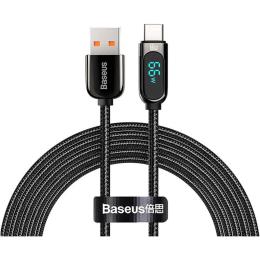 Кабель Baseus Display Fast Charging USB-A to USB-C 66W 2m Black (CASX020101)