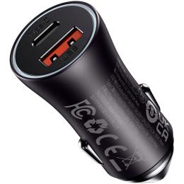 Автомобільний зарядний пристрій Baseus Golden Contactor Max Dual Fast Charger Car Charger U+C 60W Dark Gray (CGJM000113)