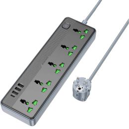 Мережевий фільтр Borofone BAC4A Lord 5 socket Black/Gray (1C3A) EU
