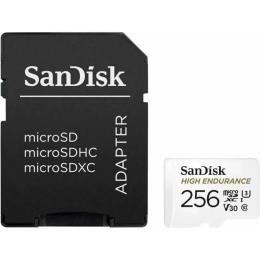 Карта пам'яті SanDisk microSDXC 256GB UHS-I High Endurance U3 V30 R-100MB/s + SD Adapter (SDSQQNR-256G-GN6IA)