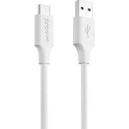 Кабель Proove Striped Silicone USB-A to USB-C 1m White (CCSS60001202)