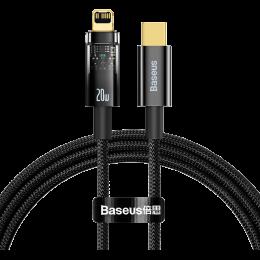Кабель Baseus Explorer Series Auto Power-Off USB-C Fast Charging to Lightning 20W 1m Black (CATS000001)