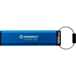 USB флеш-накопичувач Kingston IronKey Keypad 200 128GB USB-A 3.2 Gen 1 Blue (IKKP200/128GB)