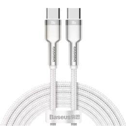 Кабель Baseus Cafule Metal USB-C to USB-C 100W 1m White (CATJK-C02)