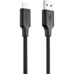 Кабель Proove Striped Silicone USB-A to Lightning 1m Black (CCSS00001101)