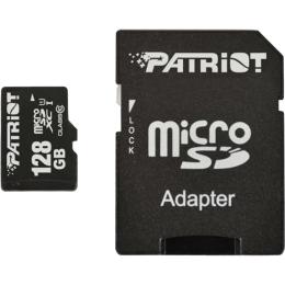 Карта памяти Patriot LX microSDHC 128GB UHS-I Class 10 + SD адаптер (PSF128GMCSDXC10)