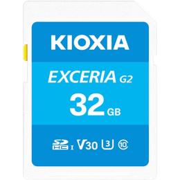 Карта памяти Kioxia SDHC Exceria G2 32GB Class 10 UHS-I U3 V30 (R100/W50MB/s) (LNEX2L032GG4)