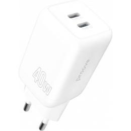 Мережевий зарядний пристрій Proove Silicone Power 40W USB-C/USB-C White (WCSP4020002)