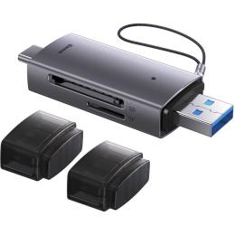Кардридер Baseus Airjoy USB-A & USB-C to SD/TF Grey (WKQX060113)
