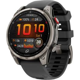 Смарт-годинник Garmin Fenix 8 Pro AMOLED Sapphire 47mm Carbon Gray DLC Titanium with Graphite/Black Silicone Band (010-03198-11)