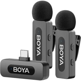 Микрофонная радиосистема Boya BY-V20 V2.0 USB-C with 2 TX + 1 RX Black