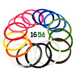 Набір PLA пластика для 3D ручки (16 кольорів, 160 м)