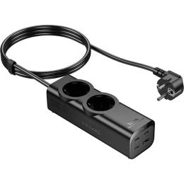 Мережевий фільтр Hoco NS10 Multi-Function Safety Socket Black