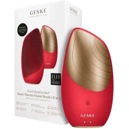 Термощетка для лица GESKE Sonic Thermo Facial Brush 6в1 Red (HB0634)