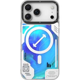 Чехол YoungKit Cyberpunk Luminous Case with Magnetic Ring для Apple iPhone 17 Pro Max Glow Blue