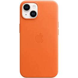 Чохол Leather Case with MagSafe для Apple iPhone 14 Orange AAA