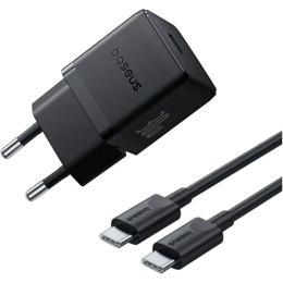 Сетевое зарядное устройство Baseus Palm Fast Charger USB-C 30W + Cable USB-C to USB-C 60W 1m Black (P10111605113-01)