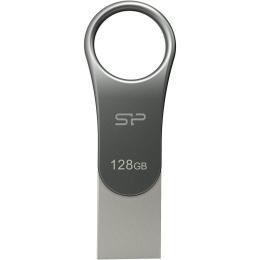 USB флеш-накопичувач Silicon Power Mobile C80 128GB USB-A + USB-C 3.2 Silver (SP128GBUC3C80V1S)