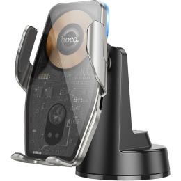 Автотримач із бездротовою зарядкою Hoco HW27 Traveler Black Metal Gray