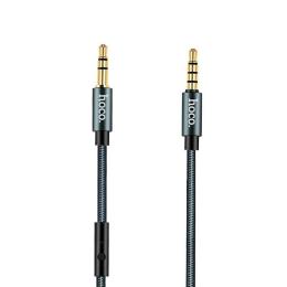 Кабель Aux Audio Hoco Noble UPA-04 3.5-3.5 + Mic 1m (Gray)
