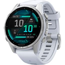 Смарт-годинник Garmin Fenix 8 AMOLED 43mm Silver with Whitestone Silicone Band (010-02903-00)