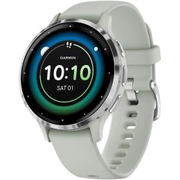 Смарт-годинник Garmin Venu 3S Silver Stainless Steel Bezel with Sage Gray Case and Silicone Band (010-02785-01/51)