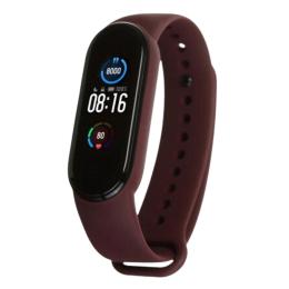 Силіконовий ремінець для Xiaomi MI Band 5 / MI Band 6 (Marsala)