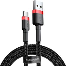 Кабель Baseus Cafule USB-C to USB-A 3m Red/Black (CATKLF-U91)
