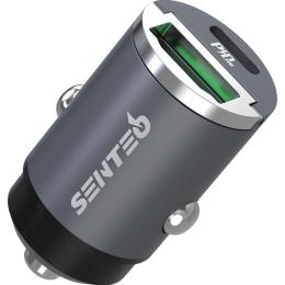 Автомобильное зарядное устройство Senteo Q-01 Ferro Series PD3.0+QC3.0 20W Grey