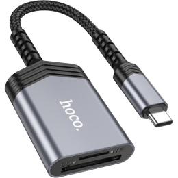 Кардридер Hoco UA25 2-in-1 USB-C to SD/microSD Metal Gray (608862)