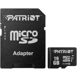Карта пам'яті Patriot LX microSDHC 16GB UHS-I Class 10 + SD адаптер (PSF16GMCSDHC10)