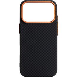 Чехол ArmorStandart LikeCarbon2 SE MagCase для Apple iPhone 17 Pro Kevlar Black Orange (ARM89164)