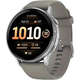 Смарт-годинник Garmin Venu 4 45mm Silver with Silver Gray Silicone Band (010-03014-01)