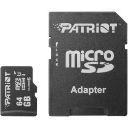 Карта пам'яті Patriot LX microSDHC 64GB UHS-I Class 10 + SD адаптер (PSF64GMCSDXC10)