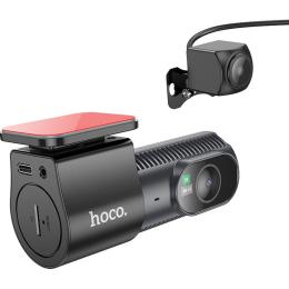 Автомобільний відеореєстратор Hoco DV8 2K Display Hidden with Rear Camera Black (6942007623384)