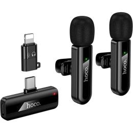 Микрофонная радиосистема Hoco L20A Lightning/USB-C Black (6942007655507)