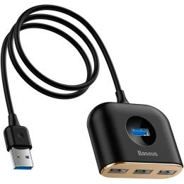 USB-хаб Baseus Square Round Box 4-Port USB-A Black 1м (CAHUB-AY01)