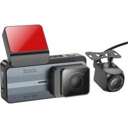 Автомобильный видеорегистратор Hoco DV12 with rear camera Silvery Gray (640176)