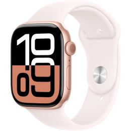 Смарт-часы Apple Watch Series 10 GPS 46mm Rose Gold Aluminum Case with Light Blush Sport Band S/M (MWWT3)