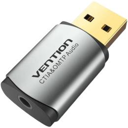 Звуковая карта Vention Audio USB 1х3,5mm jack 4pin Metal (OMTP-CTIA)