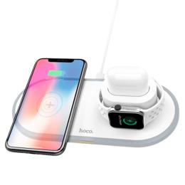 Бездротовий зарядний пристрій Hoco Wisdom 3-in-1 Wireless Fast Charger CW21 (White)