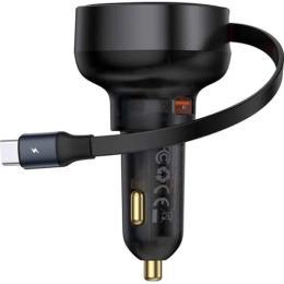 Автомобильное зарядное устройство Baseus Enjoyment Pro 60W Retractable Black (C00057800111-00)