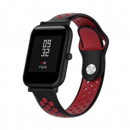 Універсальний ремінець для Amazfit Bip 20мм Black-Red (AMZBPSILNIKE-BRD)