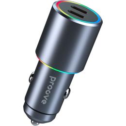 Автомобільний зарядний пристрій Proove Double Energy 50W Type-C + Type-C Metal Gray (ACDE50022206)