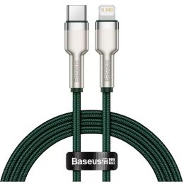 Кабель Baseus Cafule Metal USB-C to Lightning PD 20W 1m Green (CATLJK-A06)