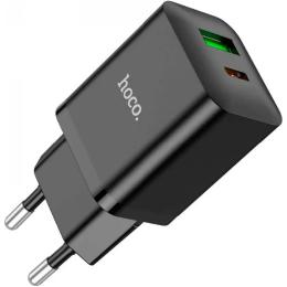 Мережевий зарядний пристрій Hoco N28 Founder 20W USB-C + USB Black