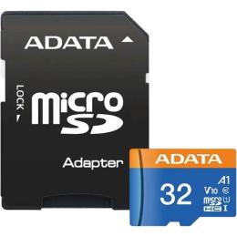 Карта памяти ADATA MicroSDXC Premier 32Gb Class 10 UHS-1 A2 + SD адаптер (AUSDH32GUICL10A1-RA1)