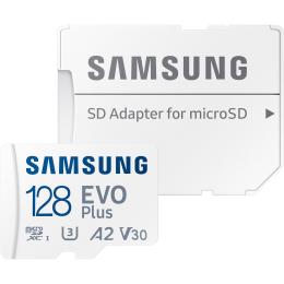 Карта памяти Samsung 128 GB microSDXC Class 10 UHS-I U3 V30 A2 EVO Plus + SD Adapter (MB-MC128SA)
