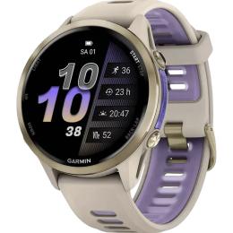 Смарт-годинник Garmin Forerunner 970 Soft Gold Titanium with French Gray Case and French Gray/Translucent Indigo Band (010-02969-12)
