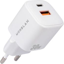 Сетевое зарядное устройство Monblan Nano Series 30W USB-A + USB-C White